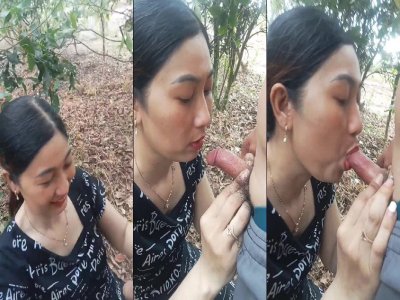 Chị gái giáo viên đưa ra vườn bú mút hòa mình với thiên nhiên